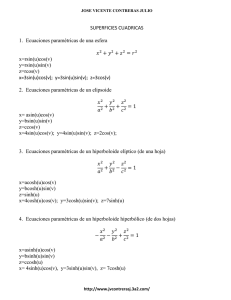 SUPERFICIES CUADRICAS 1. Ecuaciones paramétricas de una