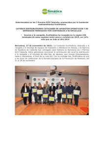 Galardonados en los I Premios ECO Cataluña, promovidos por la