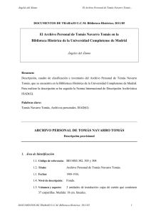 El Archivo Personal de Tomás Navarro Tomás - E