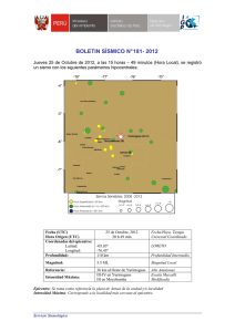 boletin sísmico n° 181- 2012 - Instituto Geofísico del Perú