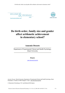 Do birth order, family size and gender affect arithmetic achievement
