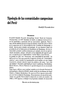 Tipología de las comunidades campesinas del Perú