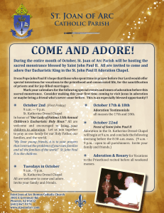 come and adore! - Saint Joan of Arc Roman Catholic Church
