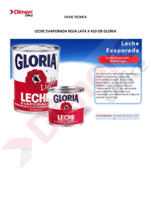 LECHE EVAPORADA ROJA LATA X 410 GR GLORIA