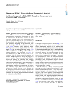 Ethics and HRM: Theoretical and Conceptual Analysis | SpringerLink