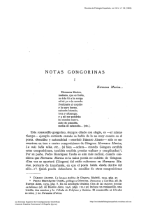 Notas gongorinas - Revista de Filología Española
