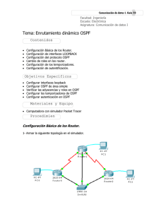 Tema: Enrutamiento dinámico OSPF