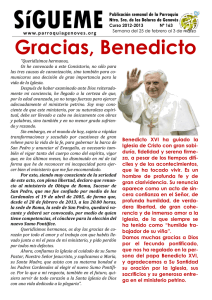 Gracias, Benedicto - Parroquia Genovés