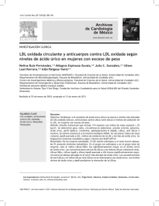 LDL oxidada circulante y anticuerpos contra LDL oxidada según