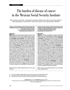 The burden of disease of cancer in the Mexican Social Security