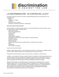 is against the law la discriminación va contra de la ley!
