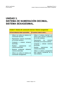 unidad 3. sistema de numeración decimal. sistema sexagesimal.
