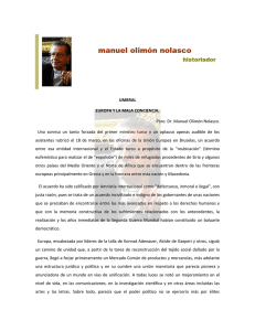 UMBRAL EUROPA Y LA MALA CONCIENCIA. Pbro. Dr. Manuel