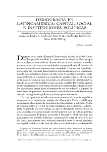 democracia en latinoamérica: capital social e instituciones políticas