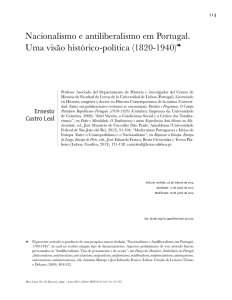 Nacionalismo e antiliberalismo em Portugal. Uma visão histórico