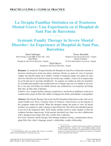 La Terapia Familiar Sistémica en el Trastorno Mental Grave
