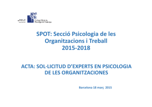 SPOT: Secció Psicologia de les Organitzacions i Treball 2015-2018