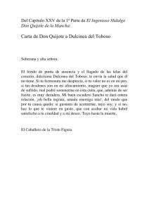 Carta de Don Quijote a Dulcinea del Toboso