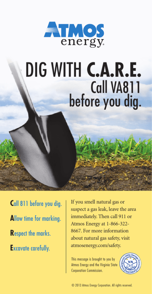 DIG WITH CARE Atmos Energy