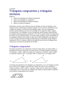Lección #4 - Triángulos Congruentes y Triángulos Similares