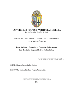 UNIVERSIDAD TECNICA PARTICULAR DE LOJA La Universidad