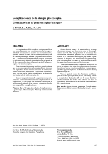 Complicaciones de la cirugía ginecológica Complications of