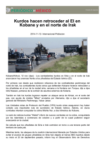 Kurdos hacen retroceder al EI en Kobane y en el norte de Irak