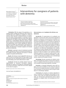 Interventions for caregivers of patients with dementia