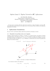Algebra Lineal -I:´Algebra Vectorial en R3, Aplicaciones