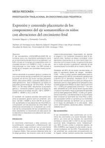 Expresión y contenido placentario de los componentes del eje