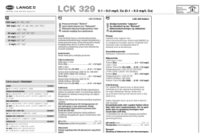 LCK 329 0.1 – 8.0 mg/L Cu (0.1 – 6.0 mg/L Cu)