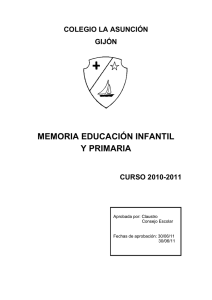 memoria educación infantil y primaria - Colegio de la Asunción