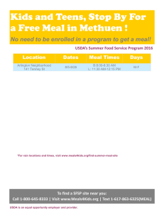 Kids and Teens, Stop By For a Free Meal in Methuen !
