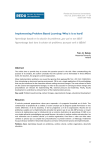 Implementing Problem Based Learning: Why is it so hard