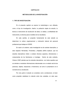 CAPITULO III METODOLOGÍA DE LA INVESTIGACIÓN 1.