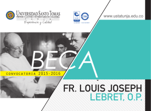 Convocatoria Beca Fray Louis Joseph Lebret, O.P. 2015-2016