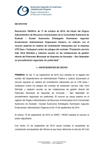 EB 2014/104 Resolución 106/2014, de 17 de octubre de 2014, del