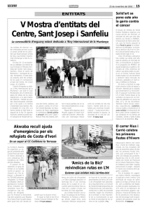 V Mostra d`entitats del Centre, Sant Josep i Sanfeliu