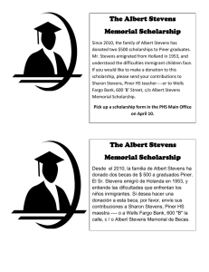 The Albert Stevens Memorial Scholarship The