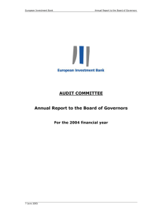 Annual Report to the Board of Governors for the 2004 financial year