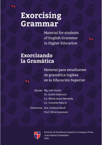 Exorcising Grammar - IES en Lenguas Vivas "Juan Ramón