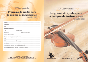 Programa de ayudas para la compra de instrumentos Programa de