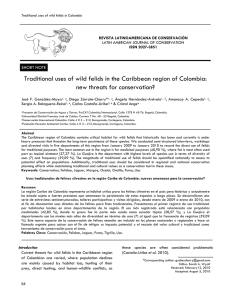 Traditional uses of wild felids in the Caribbean region of Colombia