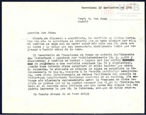 Page 1 Co-AC Barcelona l6 noviembre de 196C Profº, R, San Juan