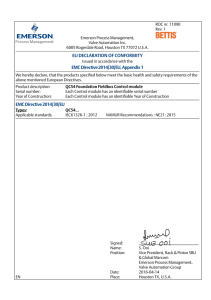 EU DECLARATION OF CONFORMITY EMC Directive 2014/30/EU