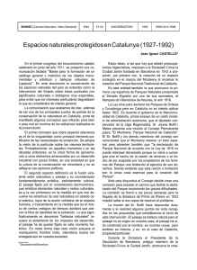 Espacios naturales protegidos en Catalunya (1927-1992)