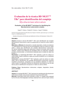 Evaluación de la técnica BD MGITTM TBc® para identificación del