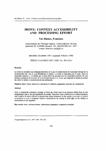 IRONY: CONTEXT ACCESSIBILITY AND PROCESSING EFFORT