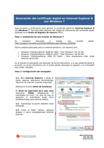 Generación del certificado digital en Internet Explorer 8 con