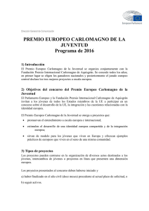 PREMIO EUROPEO CARLOMAGNO DE LA JUVENTUD Programa